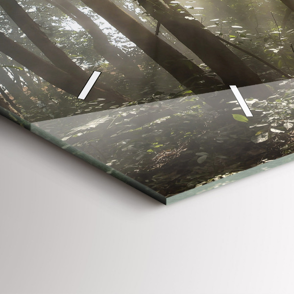 Horizontální skleněné hodiny na stěnu Slon v džungli