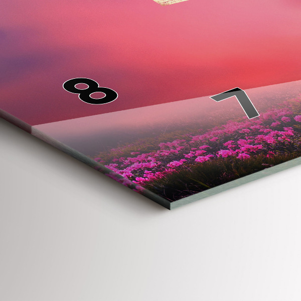 Horizontální skleněné hodiny na stěnu Ptačí budka