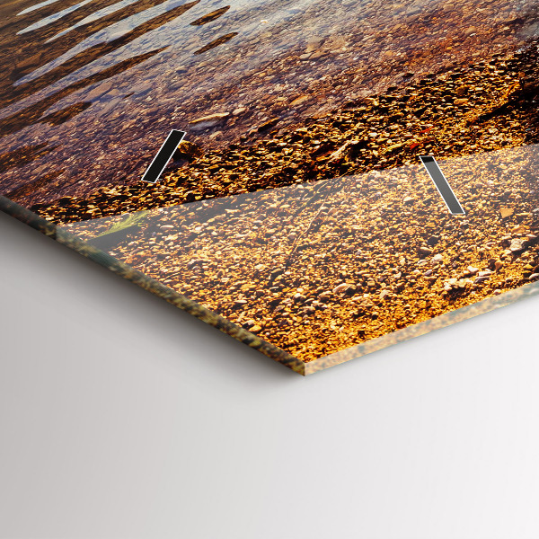 Horizontální skleněné hodiny na stěnu Pohled na jezero