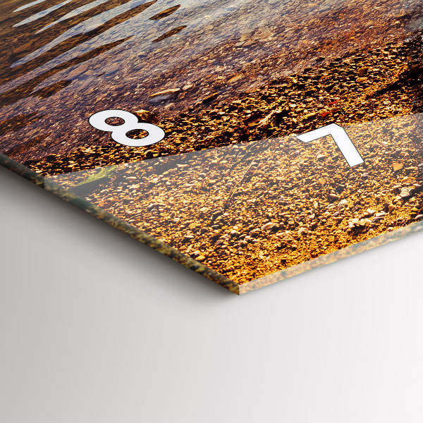 Horizontální skleněné hodiny na stěnu Pohled na jezero