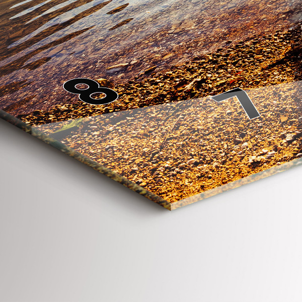 Horizontální skleněné hodiny na stěnu Pohled na jezero