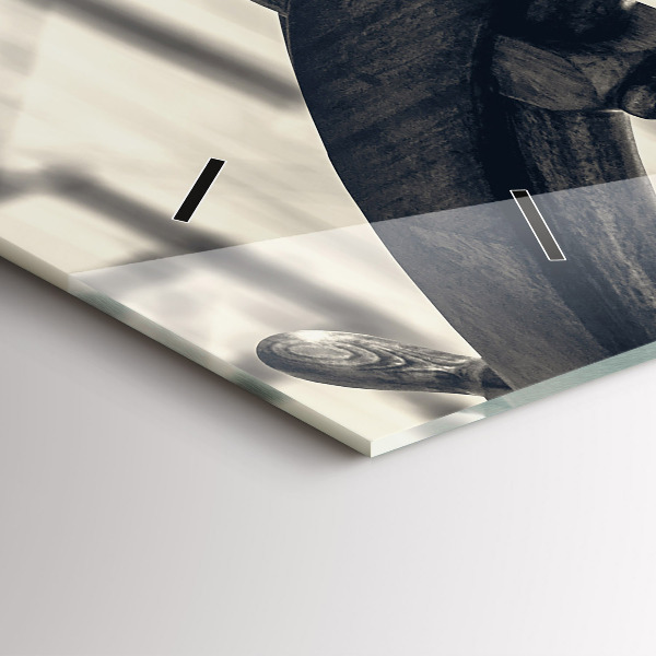 Horizontální skleněné hodiny na stěnu Starobylá loď