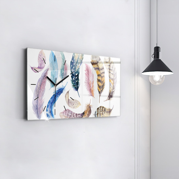 Horizontální skleněné hodiny na stěnu Retro umělecká ilustrace