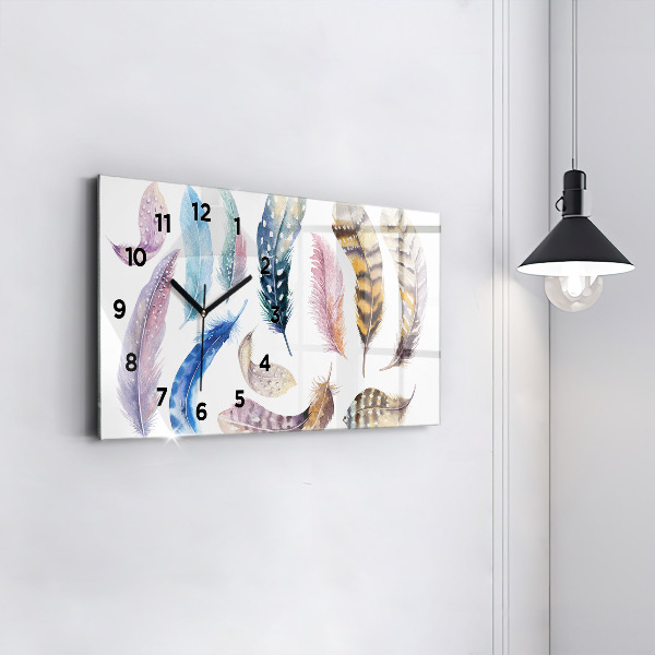 Horizontální skleněné hodiny na stěnu Retro umělecká ilustrace