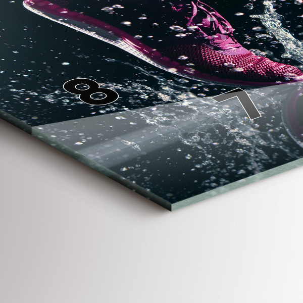 Horizontální skleněné hodiny na stěnu Zdravý životní styl a běh