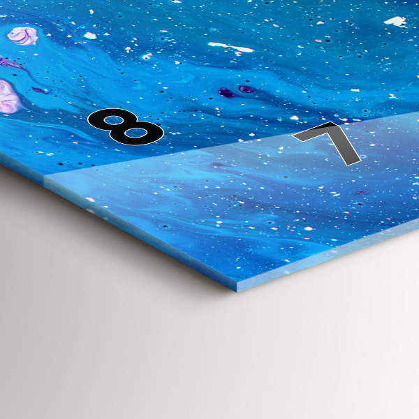 Horizontální skleněné hodiny na stěnu Barevné pozadí