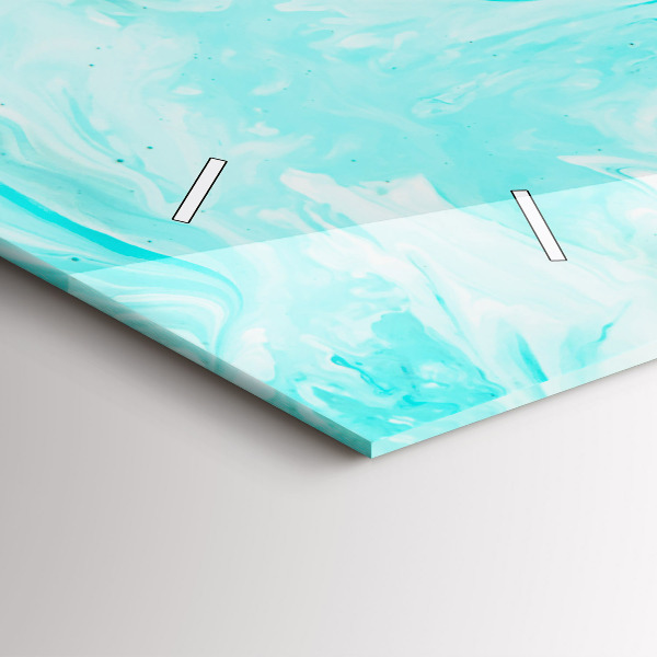 Horizontální skleněné hodiny na stěnu Modrá abstrakce