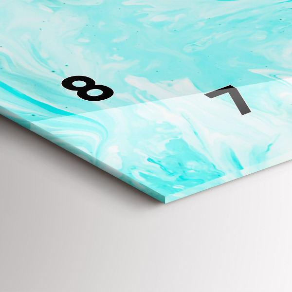 Horizontální skleněné hodiny na stěnu Modrá abstrakce