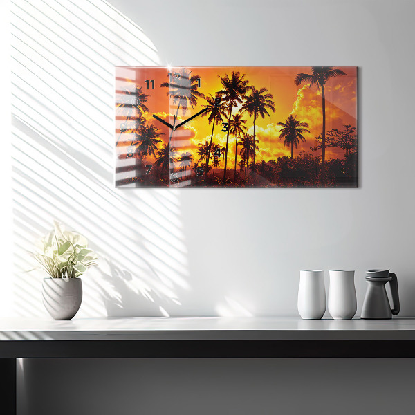 Horizontální hodiny na skle Thajsko Pláž Klong Prao