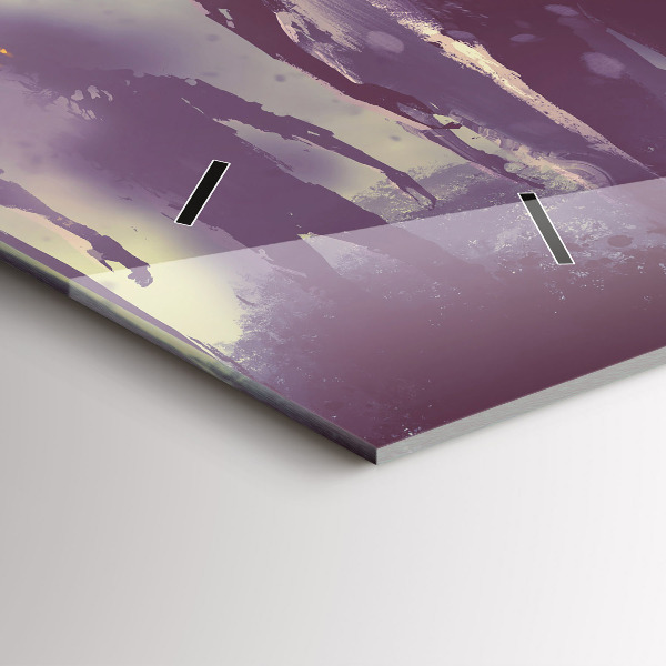 Horizontální skleněné hodiny na stěnu Zombie v noci - halloween