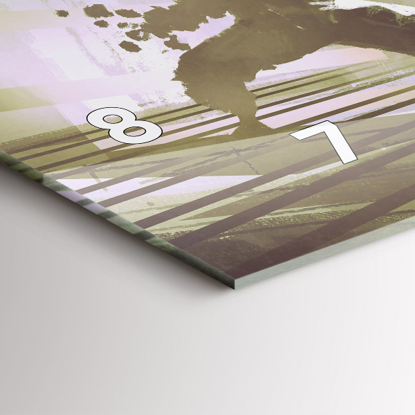 Horizontální skleněné hodiny na stěnu Boj mezi robotem a samurajem