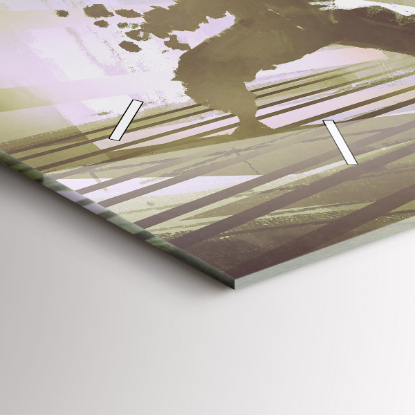 Horizontální skleněné hodiny na stěnu Boj mezi robotem a samurajem