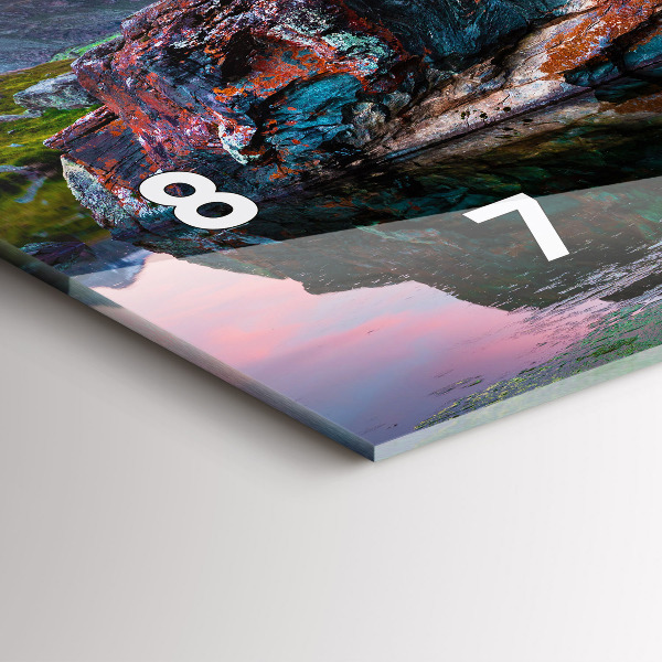 Horizontální skleněné hodiny na stěnu Jezero Stellisee Matterhorn