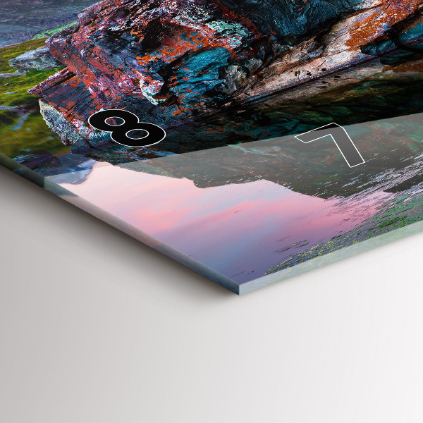 Horizontální skleněné hodiny na stěnu Jezero Stellisee Matterhorn