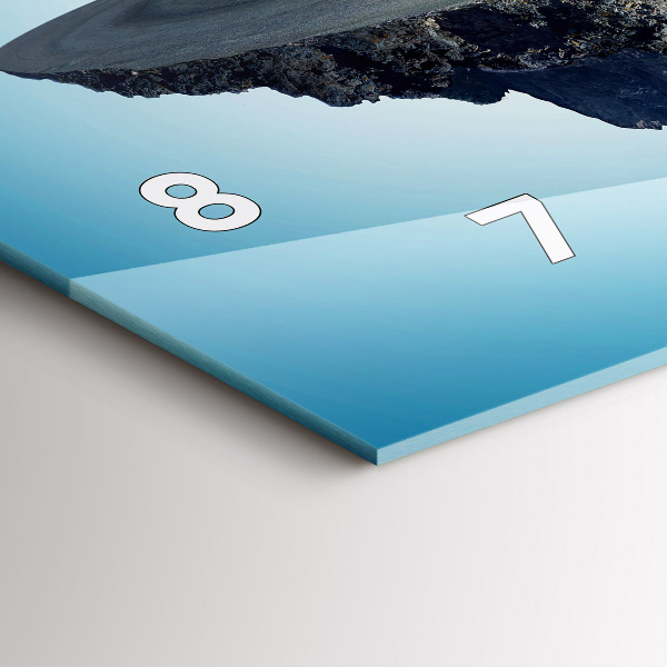 Horizontální skleněné hodiny na stěnu Létající ostrov