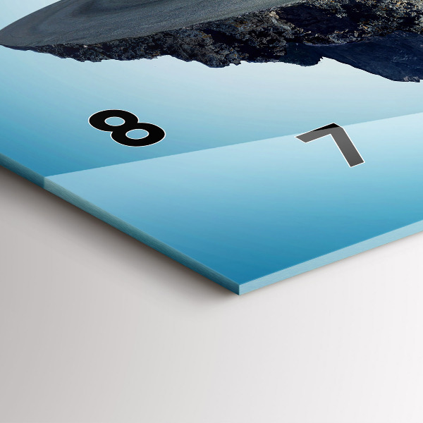 Horizontální skleněné hodiny na stěnu Létající ostrov