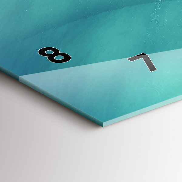 Horizontální skleněné hodiny na stěnu Srdcový ostrov