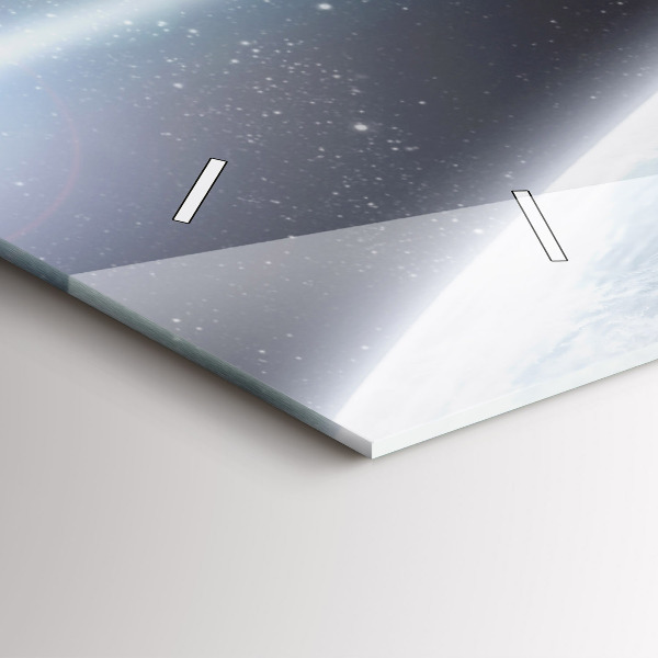 Horizontální hodiny na skle Kosmické planety