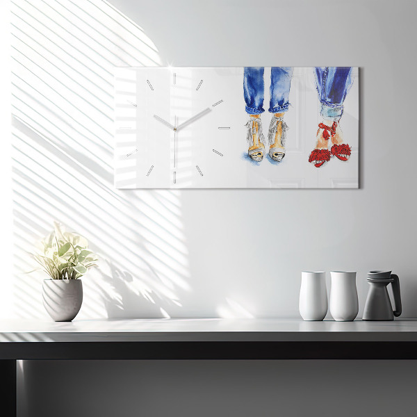 Horizontální skleněné hodiny na stěnu Dámské odznaky