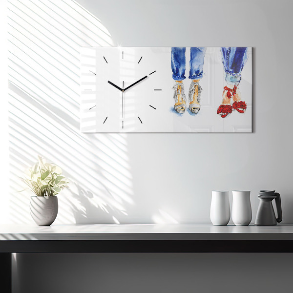 Horizontální skleněné hodiny na stěnu Dámské odznaky