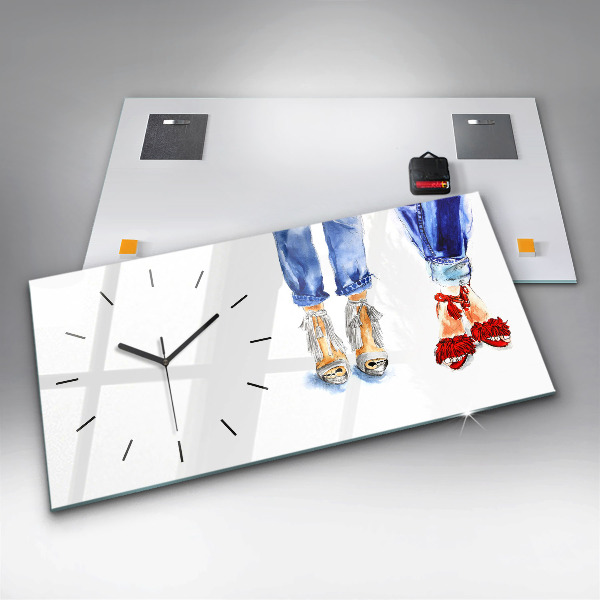 Horizontální skleněné hodiny na stěnu Dámské odznaky