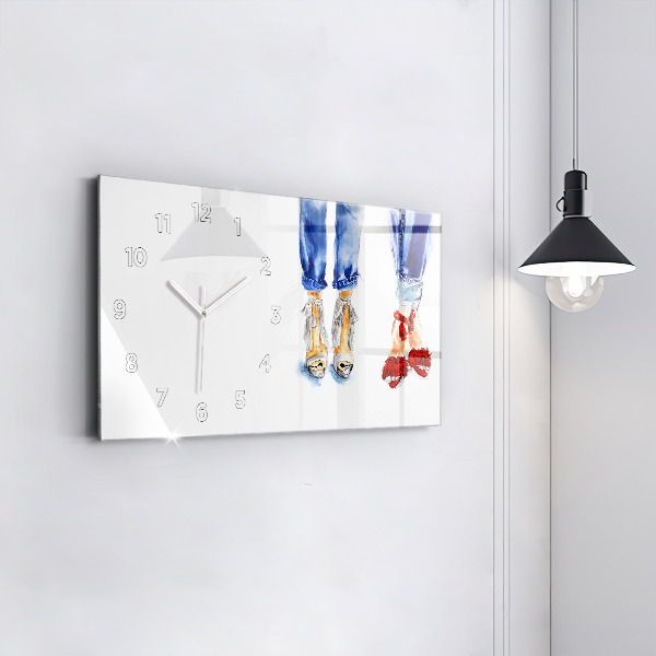 Horizontální skleněné hodiny na stěnu Dámské odznaky