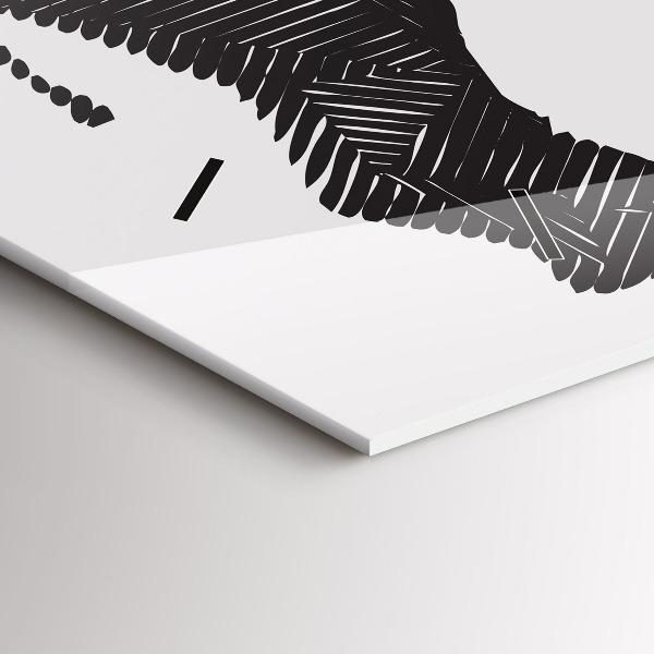 Horizontální skleněné hodiny na stěnu Nosorožec line art