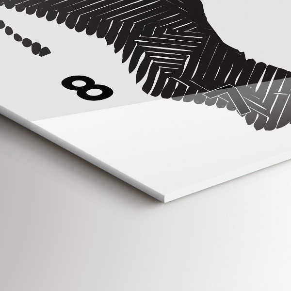 Horizontální skleněné hodiny na stěnu Nosorožec line art