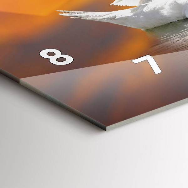 Horizontální skleněné hodiny na stěnu Zamilované labutě