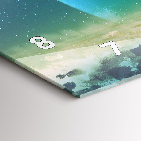 Horizontální skleněné hodiny na stěnu Muž na Měsíci