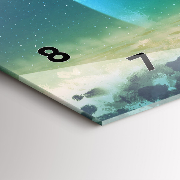 Horizontální skleněné hodiny na stěnu Muž na Měsíci