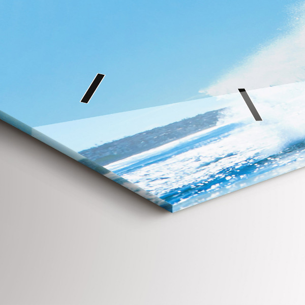 Horizontální hodiny na skle Surfování na Havaji