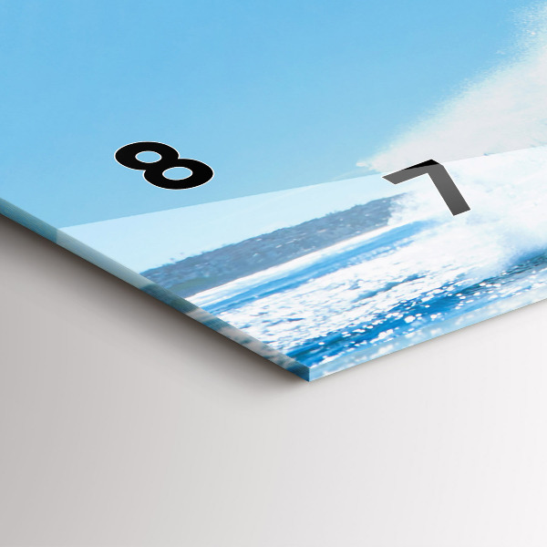 Horizontální hodiny na skle Surfování na Havaji