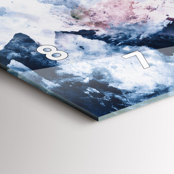 Horizontální skleněné hodiny na stěnu Abstraktní pohoří