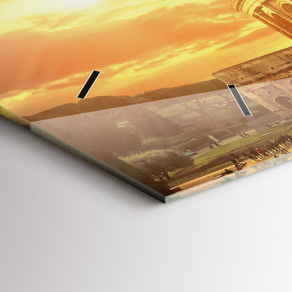 Horizontální skleněné hodiny na stěnu Římské Koloseum