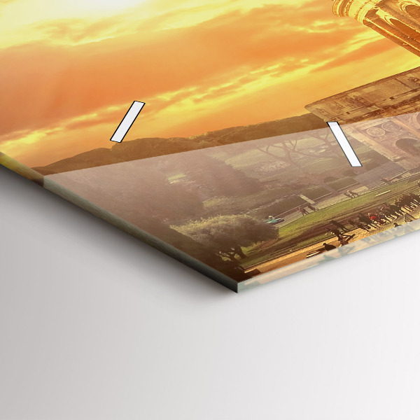 Horizontální skleněné hodiny na stěnu Římské Koloseum