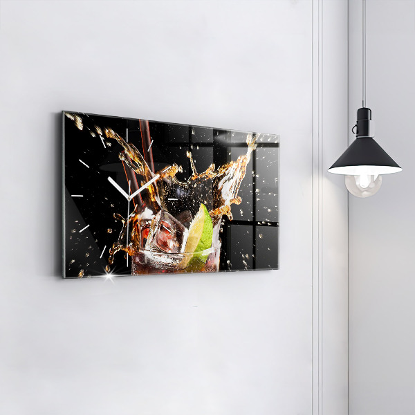 Horizontální hodiny na skle Nápoj na ledě