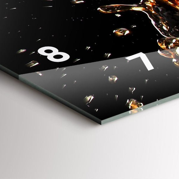 Horizontální hodiny na skle Nápoj na ledě