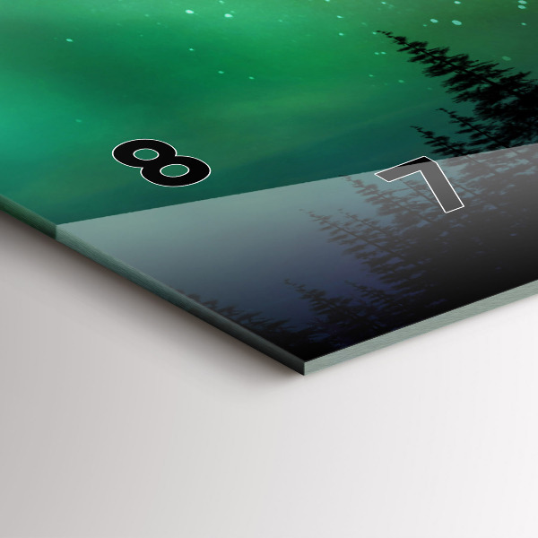 Horizontální skleněné hodiny na stěnu Polární záře