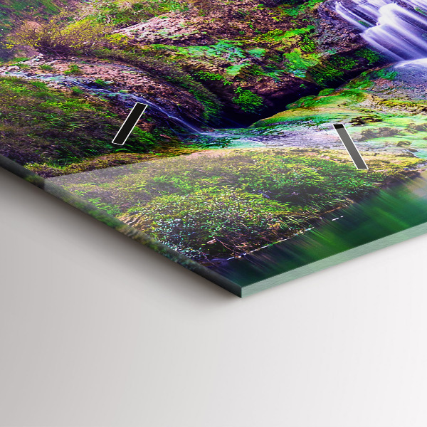 Horizontální skleněné hodiny na stěnu Vodopád Jiulong Čína