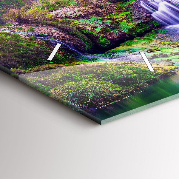 Horizontální skleněné hodiny na stěnu Vodopád Jiulong Čína