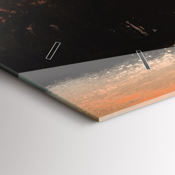 Horizontální skleněné hodiny na stěnu Západ slunce Palmy Dovolená