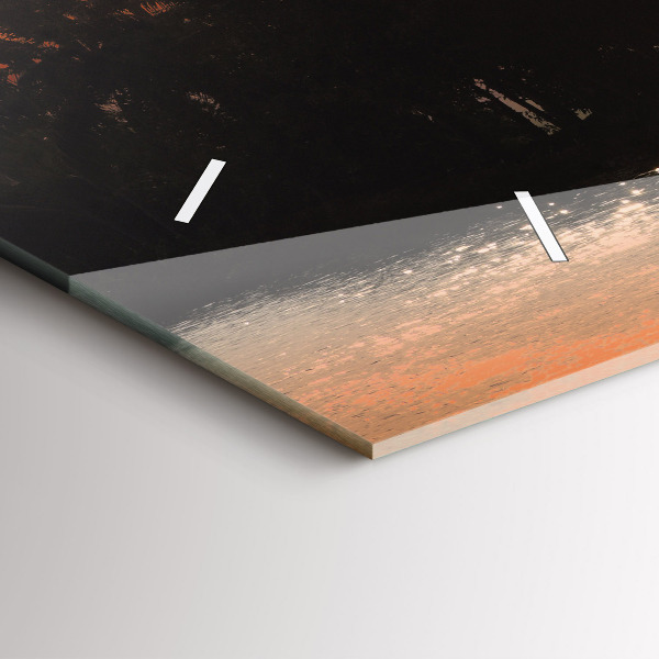 Horizontální skleněné hodiny na stěnu Západ slunce Palmy Dovolená