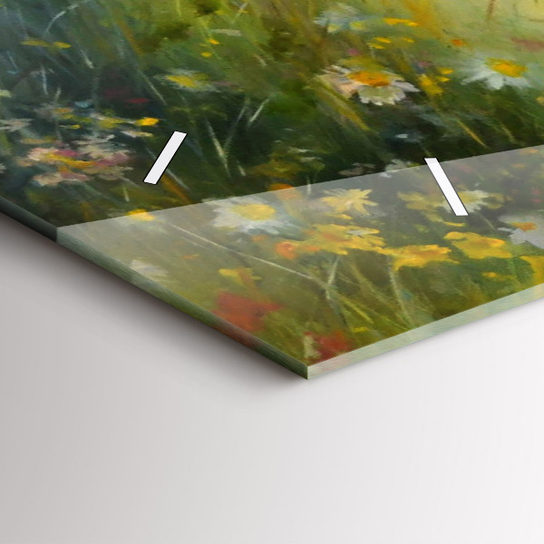 Horizontální skleněné hodiny na stěnu Krásná žena s koněm