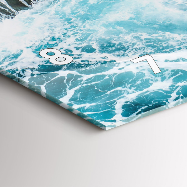 Horizontální skleněné hodiny na stěnu Vířící zpěněné vlny