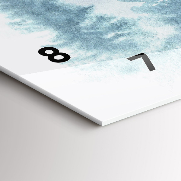 Horizontální skleněné hodiny na stěnu Zimní les