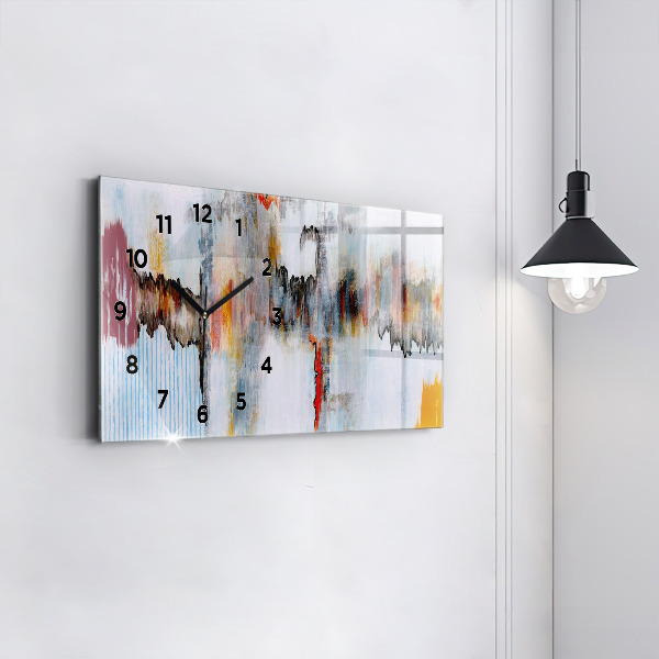 Horizontální hodiny na skle Abstrakce