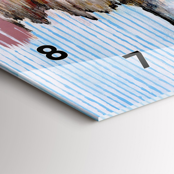 Horizontální hodiny na skle Abstrakce