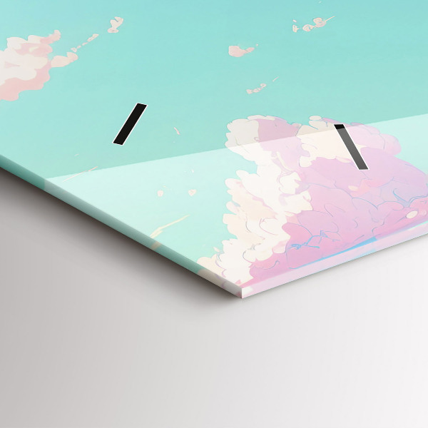 Horizontální skleněné hodiny na stěnu Pastelová barva oblohy