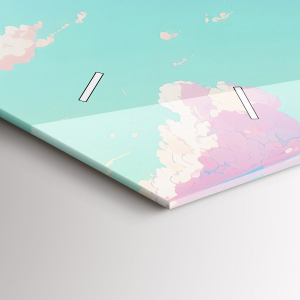 Horizontální skleněné hodiny na stěnu Pastelová barva oblohy